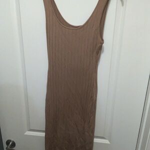 Almost Famous Beige Ribbed Knit Top